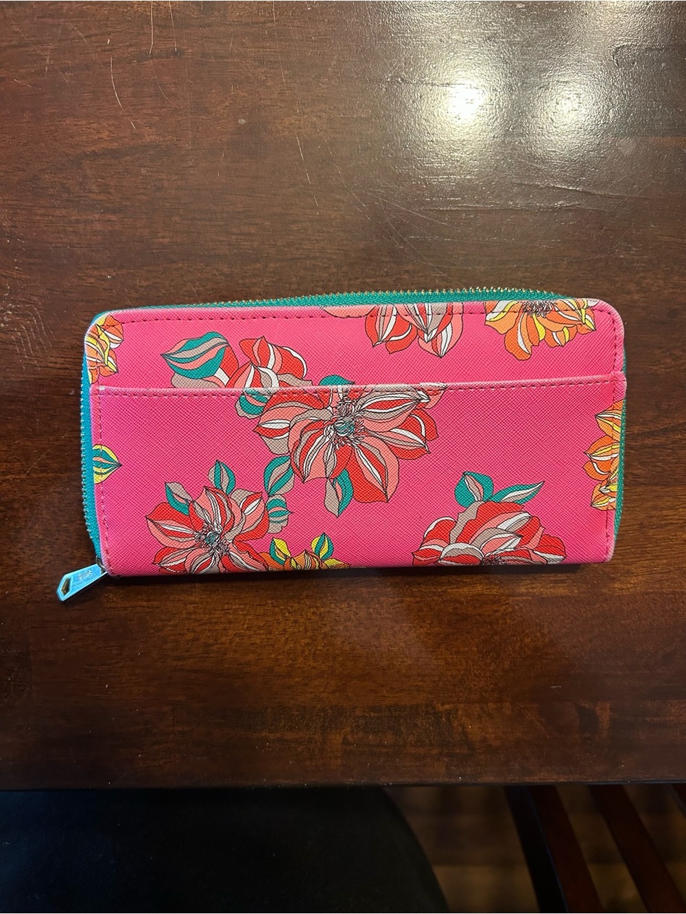 Floral Zip-Around Wallet - Pink